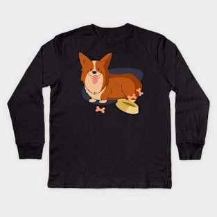 Welsh Corgi Pembroke Kids Long Sleeve T-Shirt